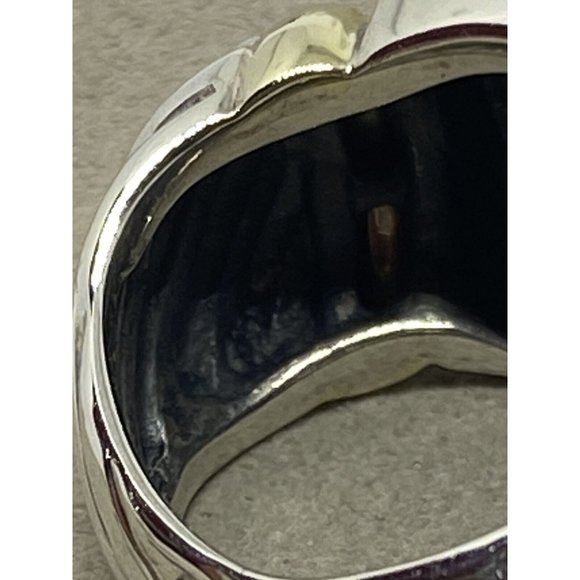 David Yurman - 14K Gold & Silver Noblesse Hematite Ring - size 3.25 - Picture 7 of 8